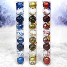 Ялинкові кульки Веселкова Краса 6см 9шт